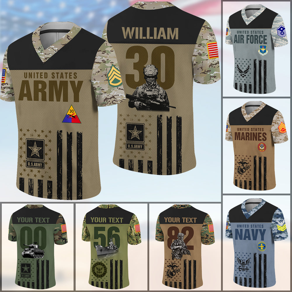 Personalized Military Jersey – Unique Gift for All Branches, Soldiers & Veterans K1702 Trhn