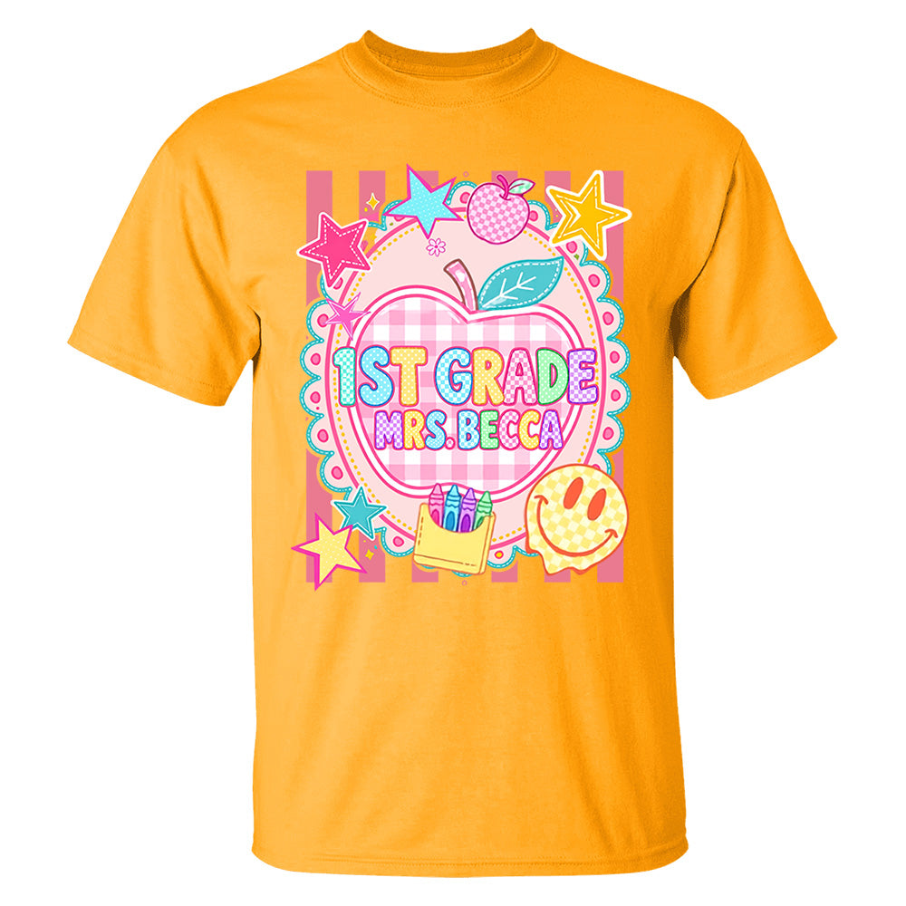 Personalized First Day Of School Shirt, Custom Name & Grade, Back To School Tee L0411 T24