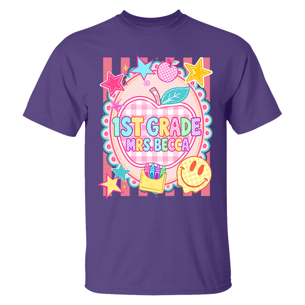 Personalized First Day Of School Shirt, Custom Name & Grade, Back To School Tee L0411 T24