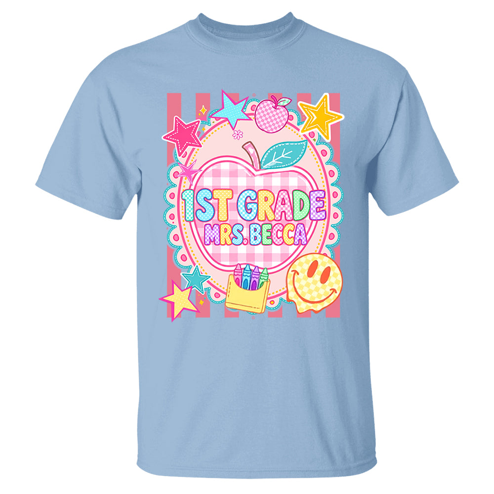 Personalized First Day Of School Shirt, Custom Name & Grade, Back To School Tee L0411 T24
