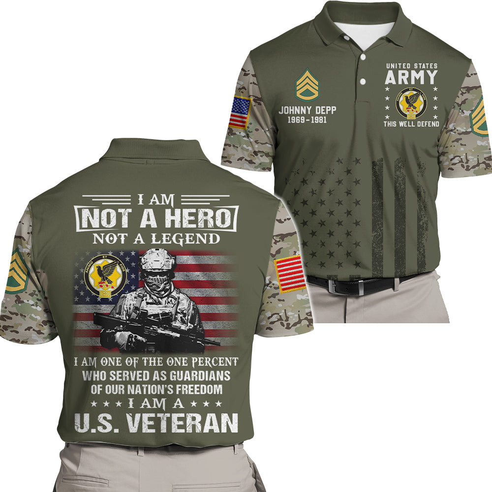 Custom All Over Print Shirt  I Am Not A Hero Not A Legend I Am A US Veteran Camouflage Pattern Gift For Veterans K1702 Trhn