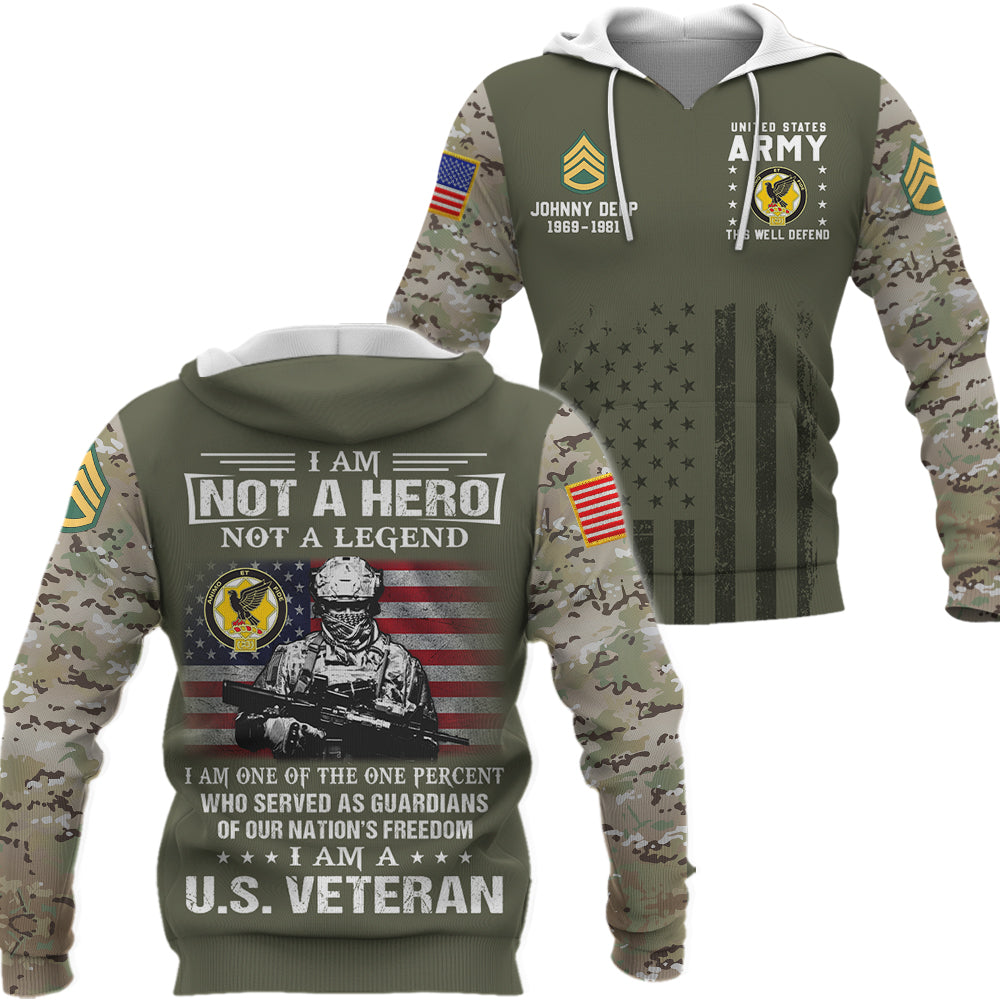 Custom All Over Print Shirt  I Am Not A Hero Not A Legend I Am A US Veteran Camouflage Pattern Gift For Veterans K1702 Trhn