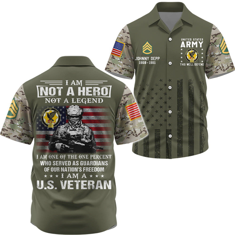 Custom All Over Print Shirt  I Am Not A Hero Not A Legend I Am A US Veteran Camouflage Pattern Gift For Veterans K1702 Trhn