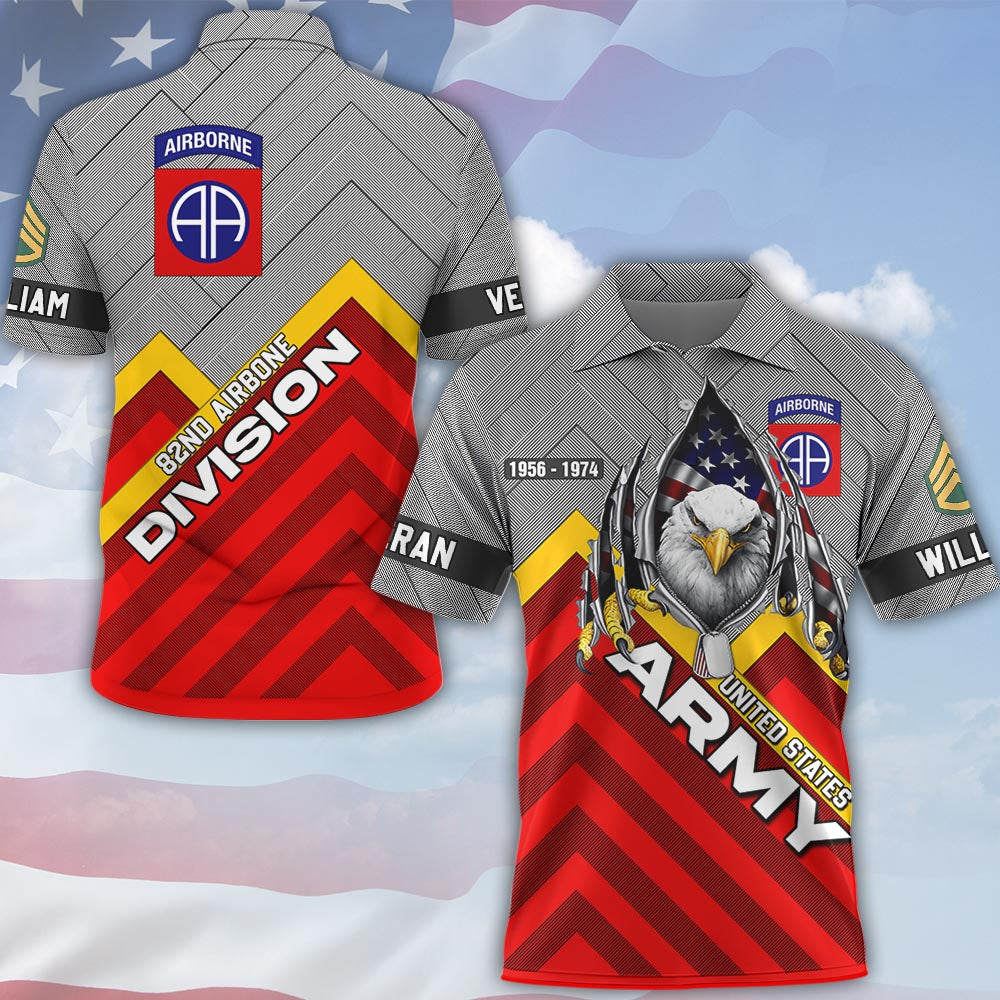 Custom Eagle America Veteran Military Division Rank All Over Print Shirt Hoodies Available To All Military Branches For Veterans K1702 MT2