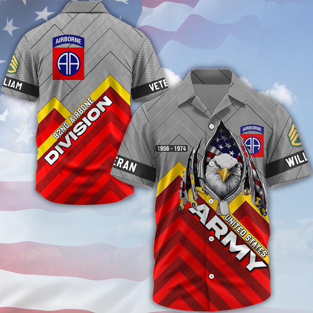 Custom Eagle America Veteran Military Division Rank All Over Print Shirt Hoodies Available To All Military Branches For Veterans K1702 MT2