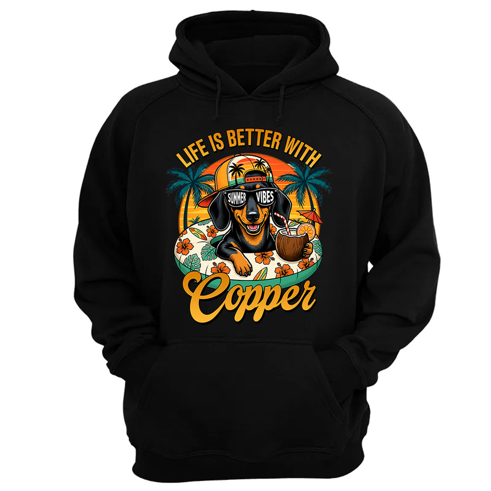 Life Is Better With A Dog, Custom Upload Photo Funny Summer Beach Vacation Shirt T1807 Pt99