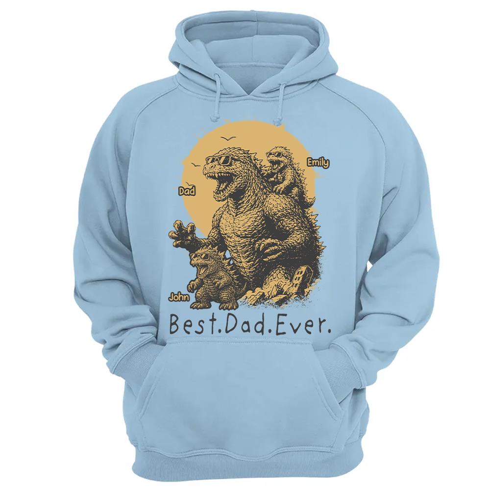 Personalized Best Dad Ever Dadzilla T-Shirt Father Day Gifts for Dad Funny Papa Tshirt Cool Daddy Dinosaur Tee Vr2