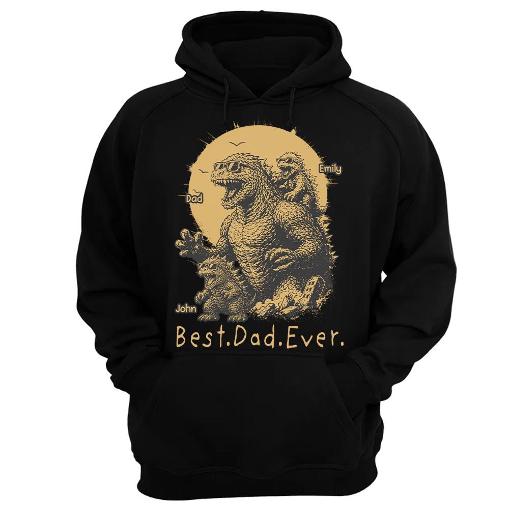 Personalized Best Dad Ever Dadzilla T-Shirt Father Day Gifts for Dad Funny Papa Tshirt Cool Daddy Dinosaur Tee Vr2