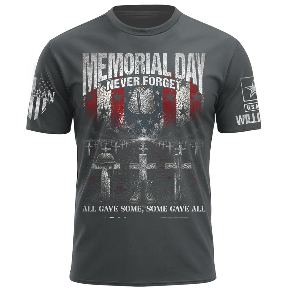 Memorial Day Never Forget All Gave Some Some Gave All Custom Shirt For Veteran Dad Grandpa Memorial Day Shirt H2511 Trna