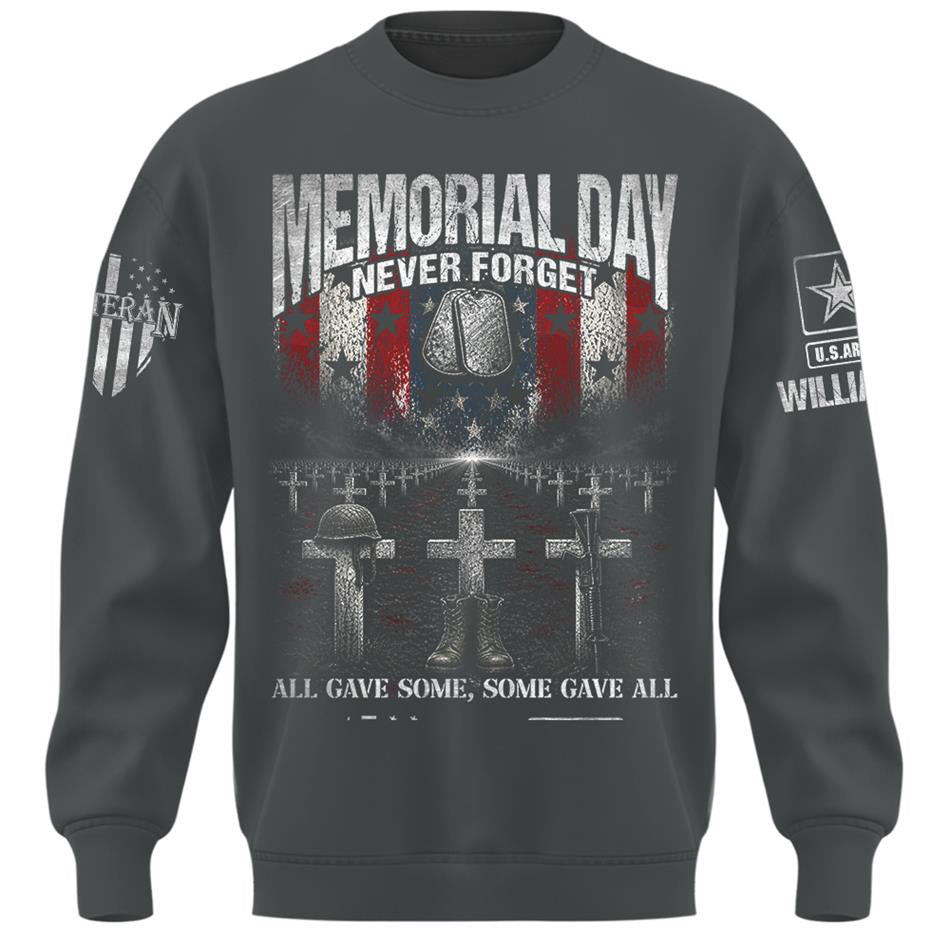 Memorial Day Never Forget All Gave Some Some Gave All Custom Shirt For Veteran Dad Grandpa Memorial Day Shirt H2511 Trna