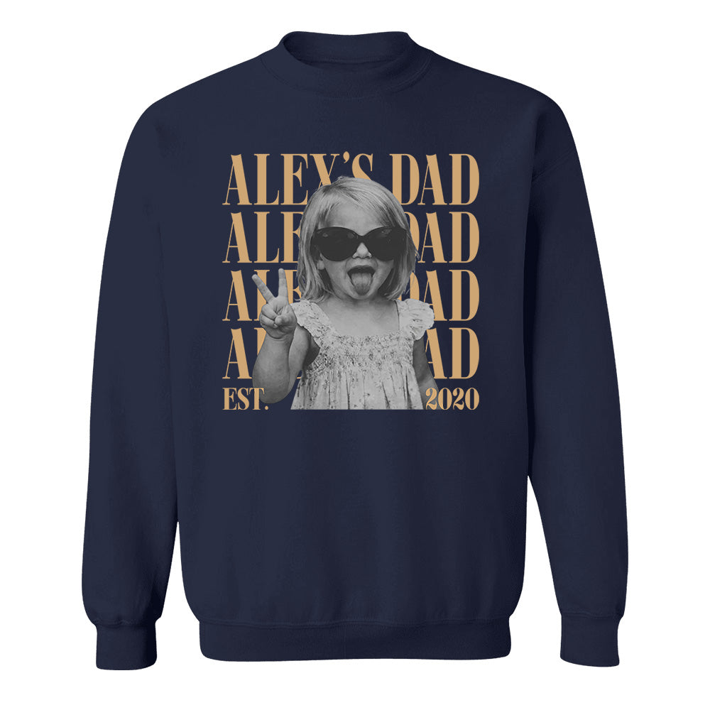 Custom Dad Vintage Photo Shirt: Personalized Fathers Day Shirt With Kids Photo, Funny Dad Shirt, Best Dad Ever Shirt, New Dad Gift VH01