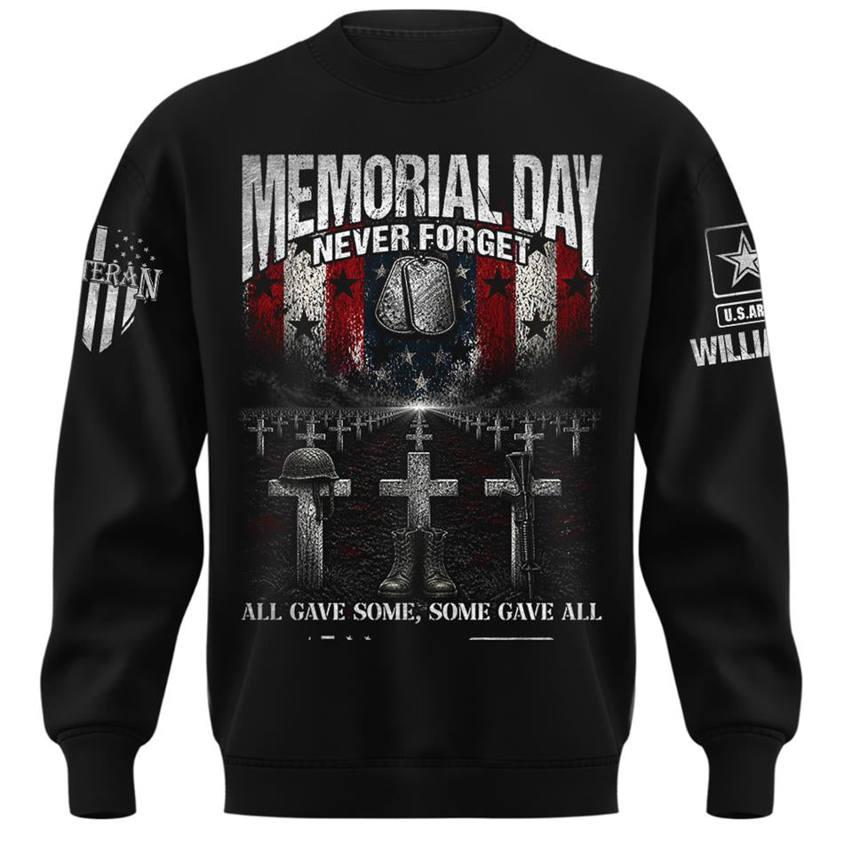 Memorial Day Never Forget All Gave Some Some Gave All Custom Shirt For Veteran Dad Grandpa Memorial Day Shirt H2511 Trna