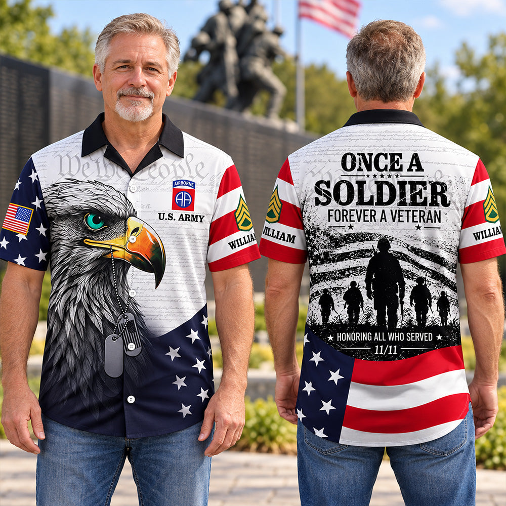 Custom Veteran Shirt Once Soldier For A Veteran Honoring All Who Served Veterans Day Shirt Honor Your Service All Over Print Shirt K1702 MT2 KL07