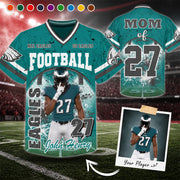 Custom Football Mom Jersey with Photo & Player Number – Personalized Game Day Shirt Hv01