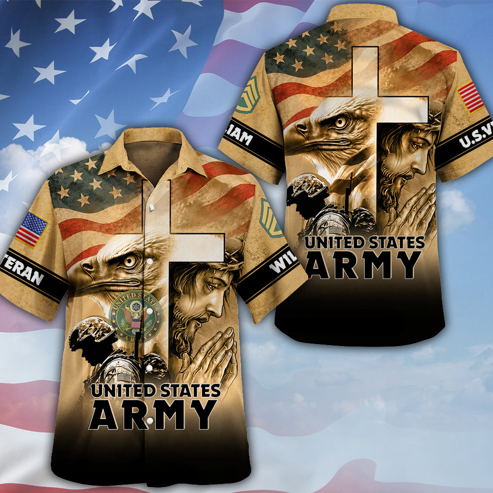 Personalized Veteran Shirt One Nation Under God Veterans Gift All Over Print Military Gifts K1702 MT2