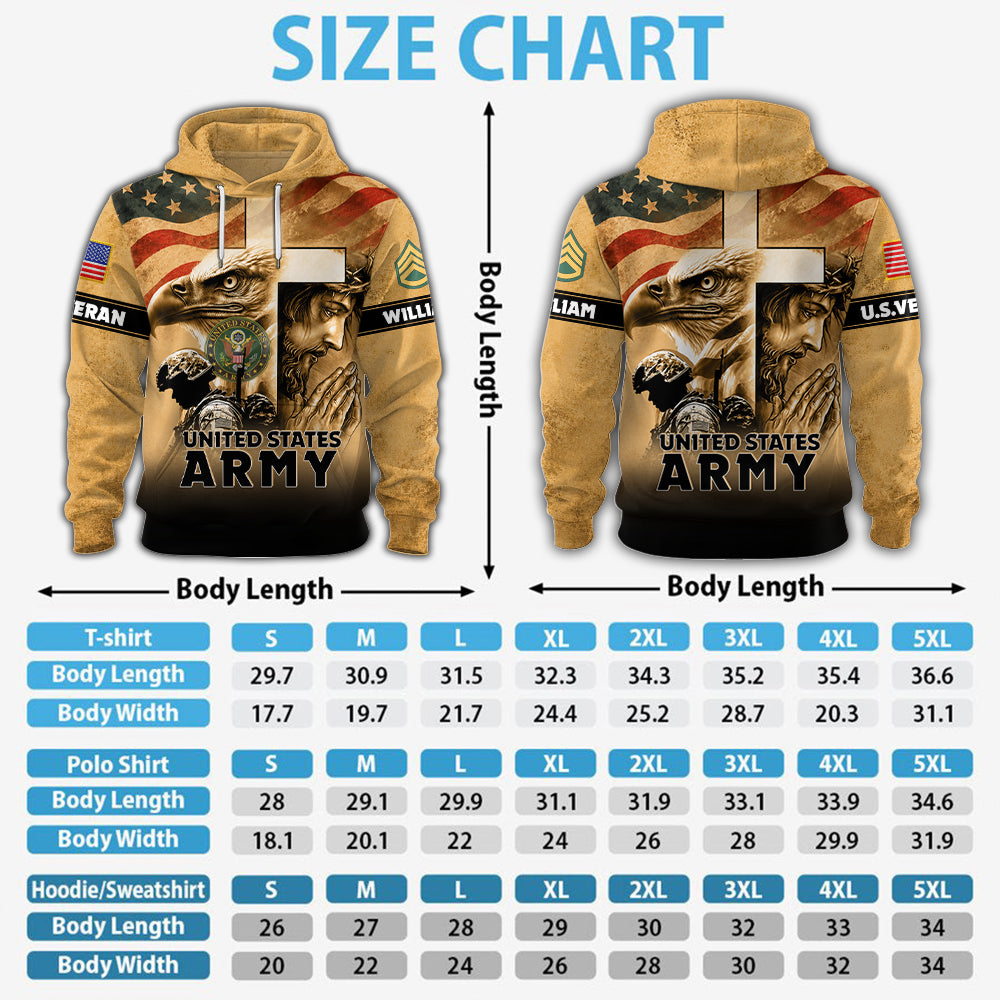 Personalized Veteran Shirt One Nation Under God Veterans Gift All Over Print Military Gifts K1702 MT2