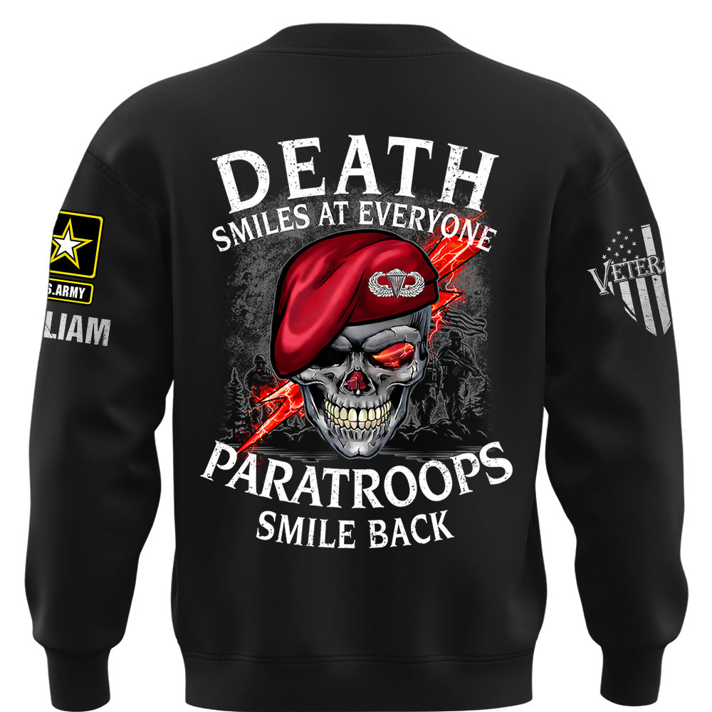 Custom Shirts Death Smiles At Everyone, Veterans Smile Back Custom Military Patch Veteran Skull K1702 MT2