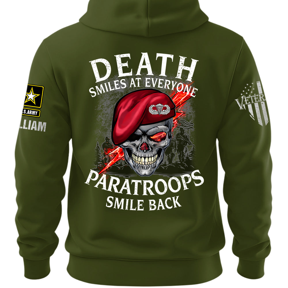 Custom Shirts Death Smiles At Everyone, Veterans Smile Back Custom Military Patch Veteran Skull K1702 MT2