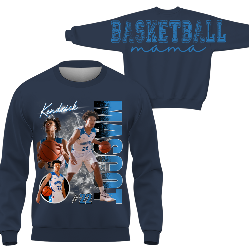 Personalized Basketball Mom Sweatshirt, Custom Large Back Graphic, Gift For Basketball Mom Basketball Family Basketball Lovers MI209 TH23