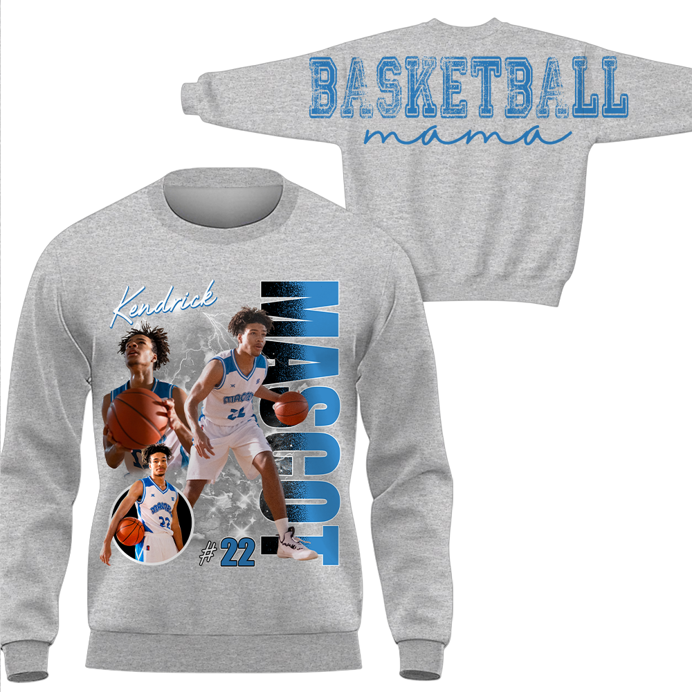 Personalized Basketball Mom Sweatshirt, Custom Large Back Graphic, Gift For Basketball Mom Basketball Family Basketball Lovers MI209 TH23