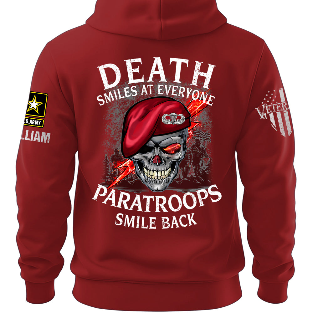 Custom Shirts Death Smiles At Everyone, Veterans Smile Back Custom Military Patch Veteran Skull K1702 MT2
