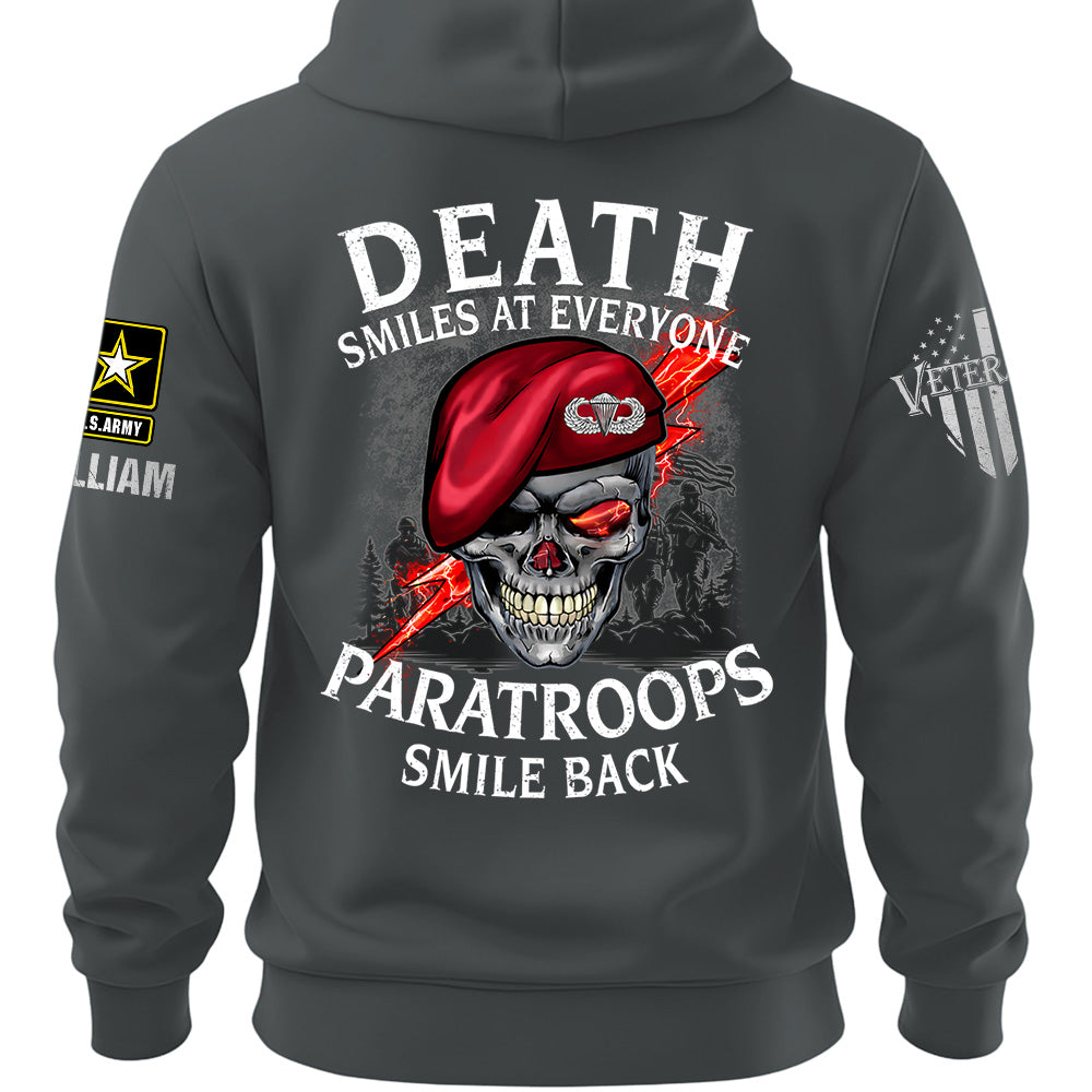 Custom Shirts Death Smiles At Everyone, Veterans Smile Back Custom Military Patch Veteran Skull K1702 MT2