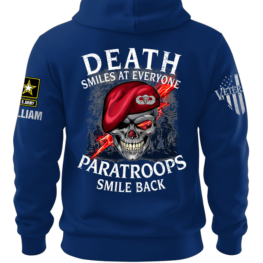 Custom Shirts Death Smiles At Everyone, Veterans Smile Back Custom Military Patch Veteran Skull K1702 MT2