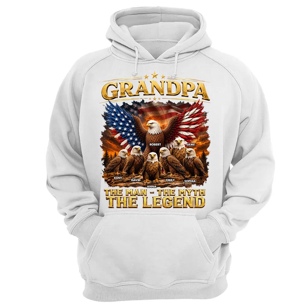 Grandpa Eagle - Personalized Shirt For Grandpa & Dad Vintage Shirt NA04 Hv01