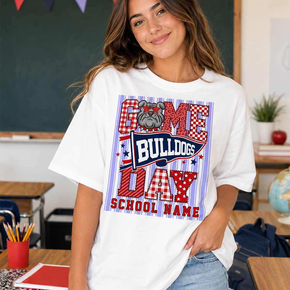 Custom School Name Mascot Striped, Back To Shool Shirt L0411 Hv01