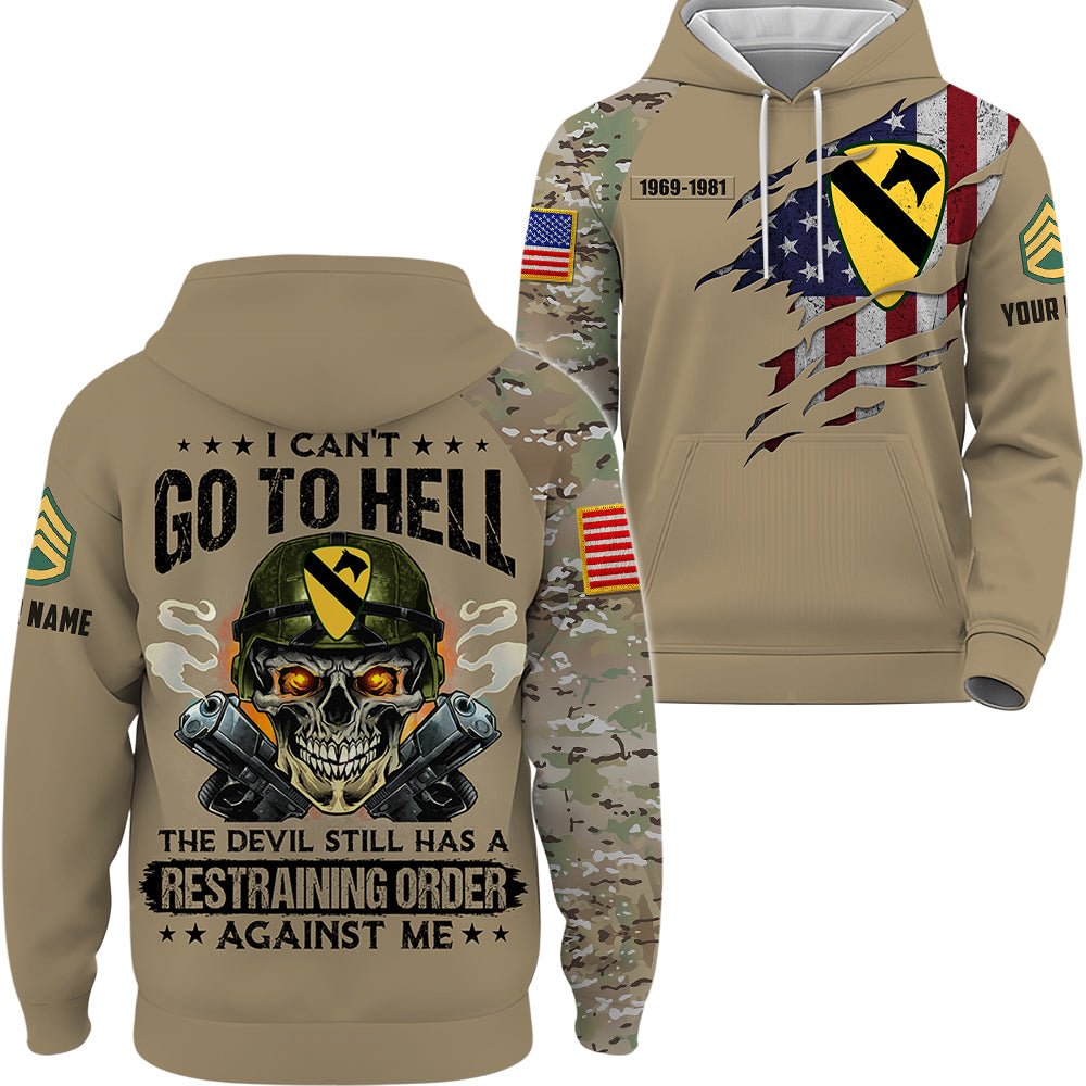 Personalized All Over Print Shirt I Can't Go To Hell The Devil Pattern Camouflage Military Custom Gift For Veteran K1702 Trhn
