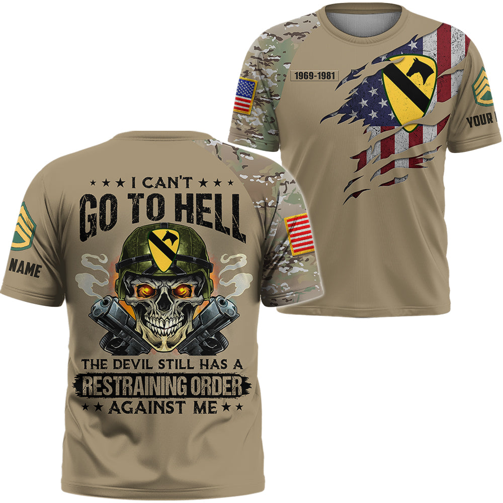 Personalized All Over Print Shirt I Can't Go To Hell The Devil Pattern Camouflage Military Custom Gift For Veteran K1702 Trhn