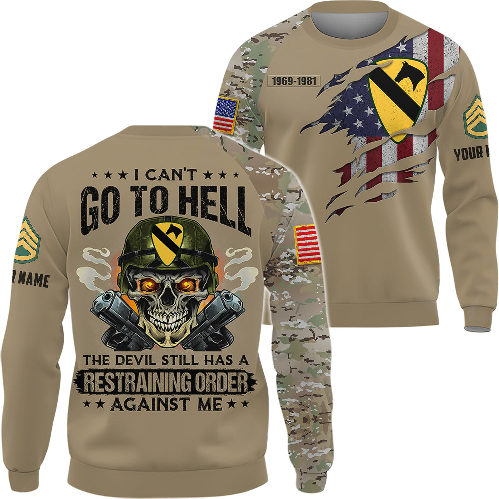 Personalized All Over Print Shirt I Can't Go To Hell The Devil Pattern Camouflage Military Custom Gift For Veteran K1702 Trhn