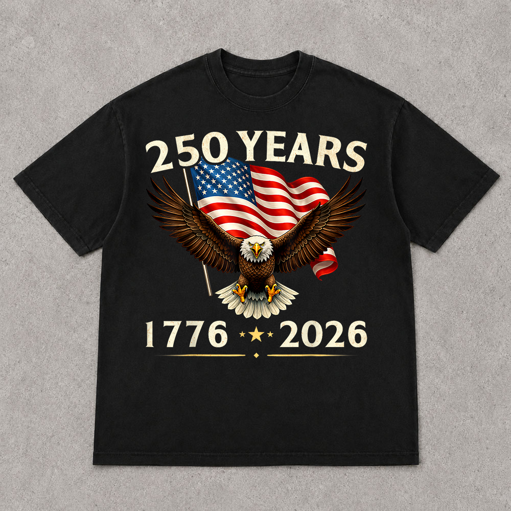 USA 250th Anniversary Eagle T-Shirt, Patriotic 1776-2026 4th of July Tee Hv01
