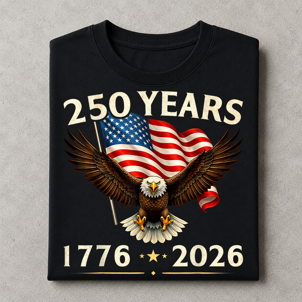 USA 250th Anniversary Eagle T-Shirt, Patriotic 1776-2026 4th of July Tee Hv01