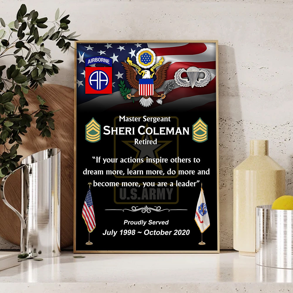 Custom Military Retirement Poster And Canvas Veteran Gift Available All Military Branch K1702 Trhn