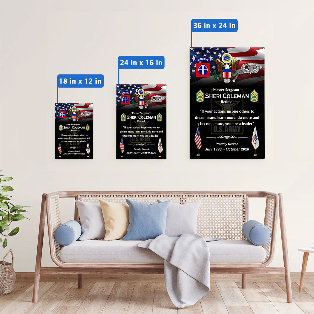 Custom Military Retirement Poster And Canvas Veteran Gift Available All Military Branch K1702 Trhn