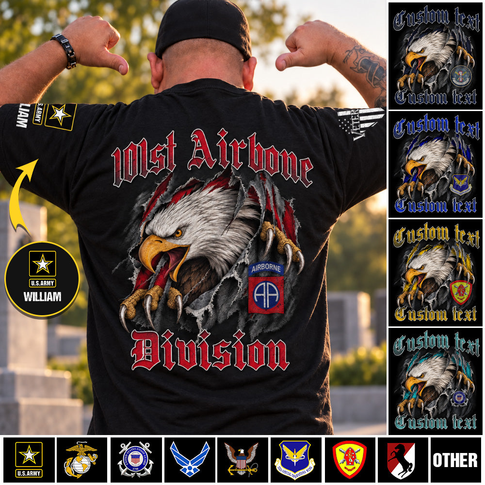 Custom Veteran Shirt Military Patches American Eagle Available All Military Branches, Veteran Gifts K1702 MT2