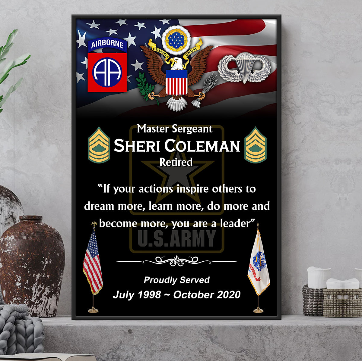 Custom Military Retirement Poster And Canvas Veteran Gift Available All Military Branch K1702 Trhn
