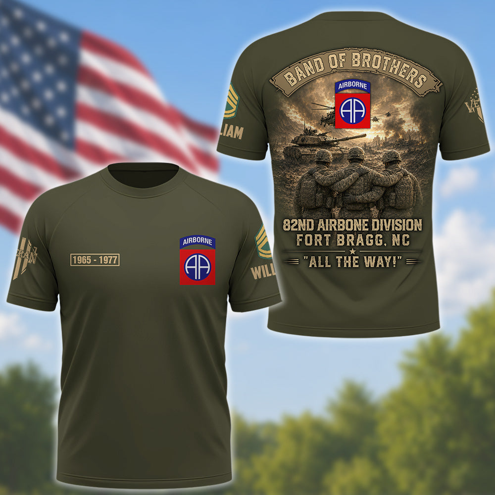 Custom Shirt Band Of Brothers US Veterans US Military Unit Patches Gift For Veterans All Over Print Shirt K1702 MT2