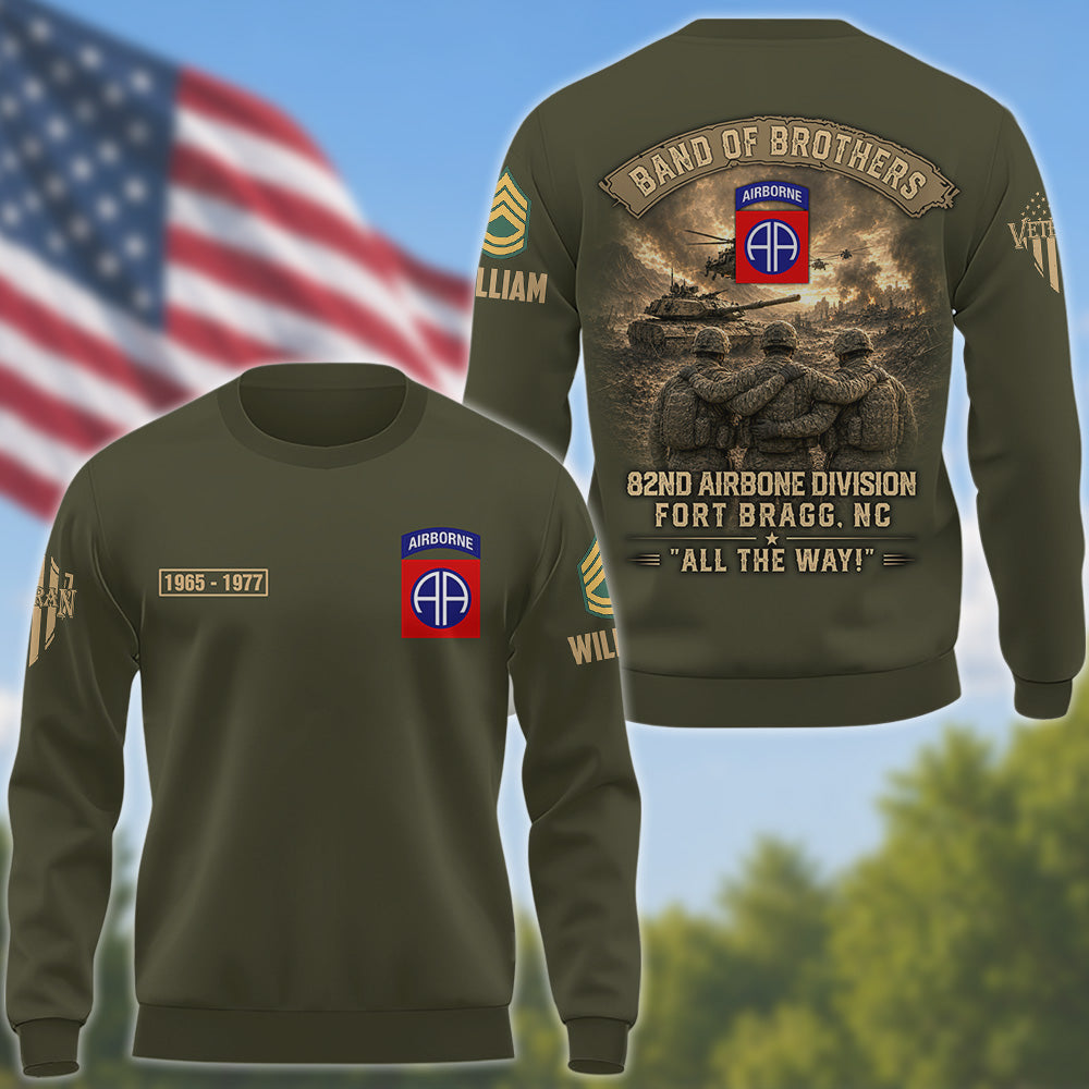 Custom Shirt Band Of Brothers US Veterans US Military Unit Patches Gift For Veterans All Over Print Shirt K1702 MT2