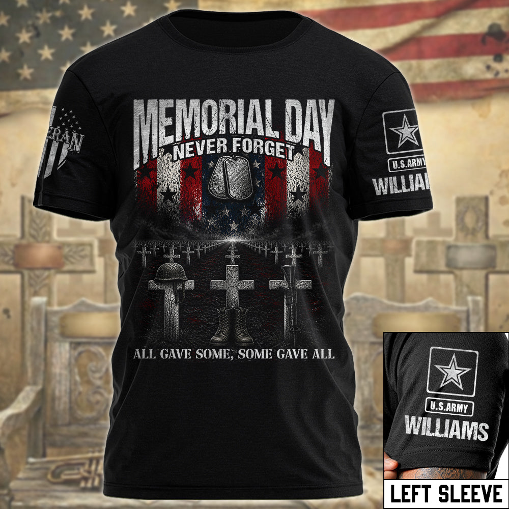 Memorial Day Never Forget All Gave Some Some Gave All Custom Shirt For Veteran Dad Grandpa Memorial Day Shirt H2511 Trna