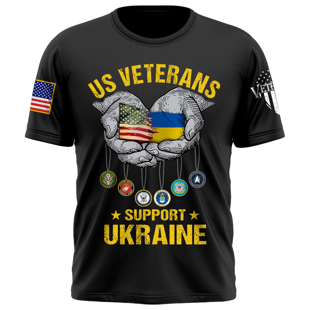 US Veterans Support Ukraine Shirt Gift For Veteran K1702 Trhn