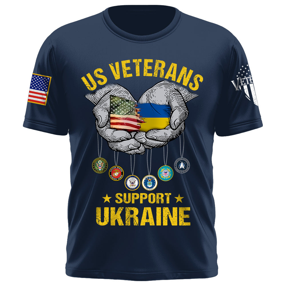 US Veterans Support Ukraine Shirt Gift For Veteran K1702 Trhn