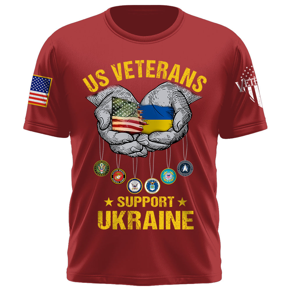 US Veterans Support Ukraine Shirt Gift For Veteran K1702 Trhn