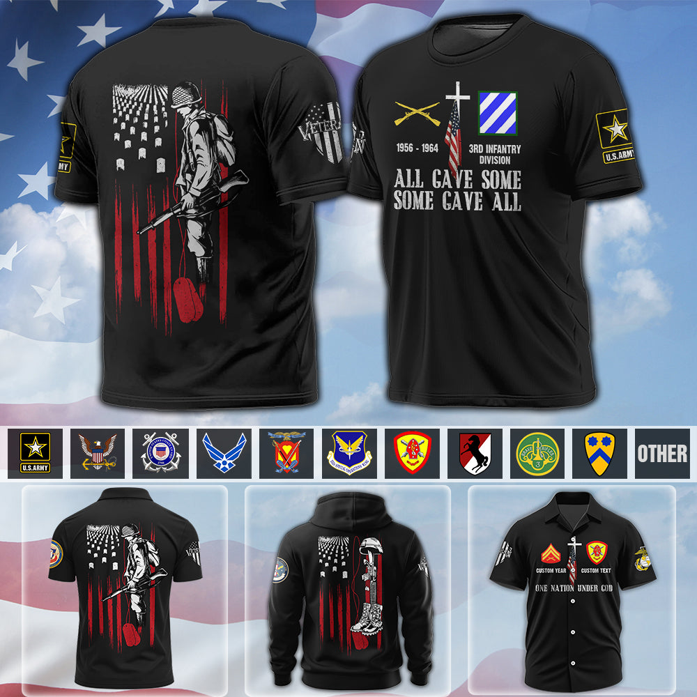 Custom Shirt All Gave Some Some Gave All Flag Veteran Memorials Day  Gift For Veterans K1702 MT2