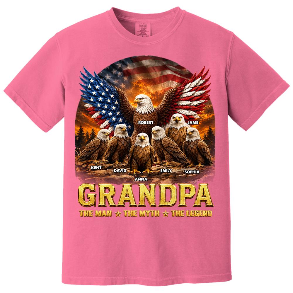 Grandpa Eagle - Personalized Shirt For Grandpa & Dad Vintage Shirt NA04 Hv01 Vrs2