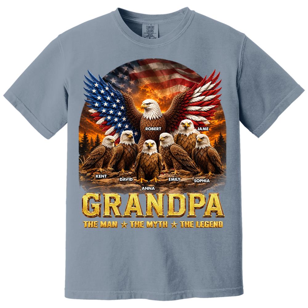 Grandpa Eagle - Personalized Shirt For Grandpa & Dad Vintage Shirt NA04 Hv01 Vrs2