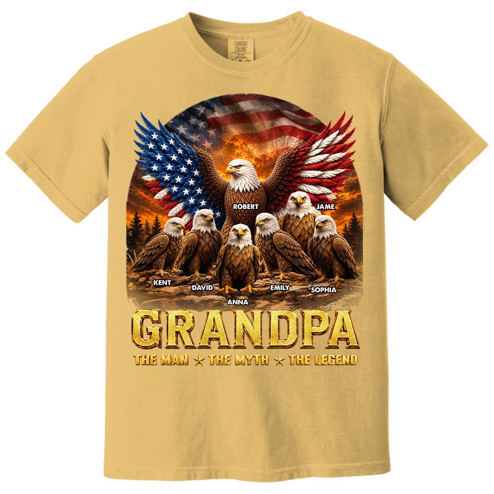 Grandpa Eagle - Personalized Shirt For Grandpa & Dad Vintage Shirt NA04 Hv01 Vrs2