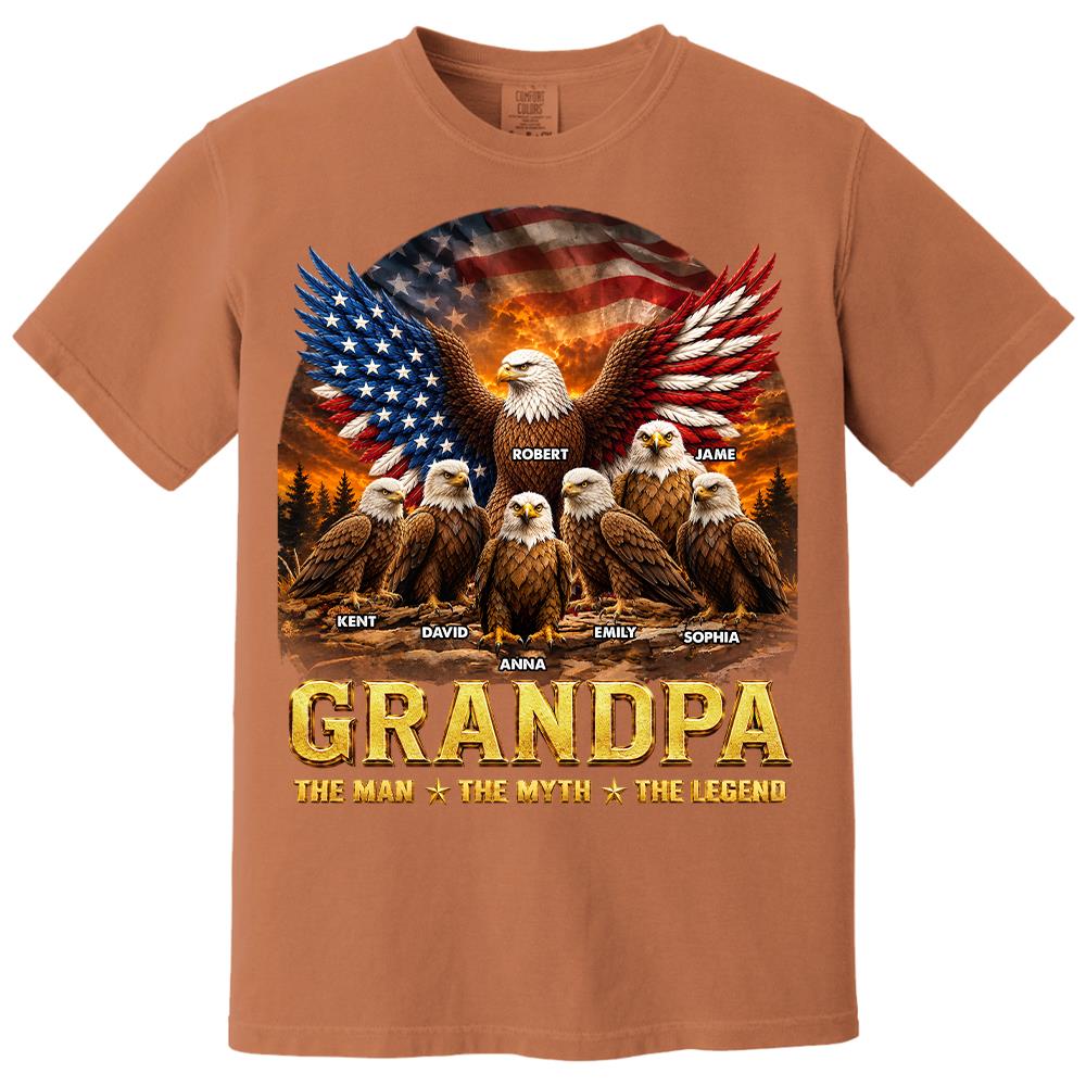 Grandpa Eagle - Personalized Shirt For Grandpa & Dad Vintage Shirt NA04 Hv01 Vrs2