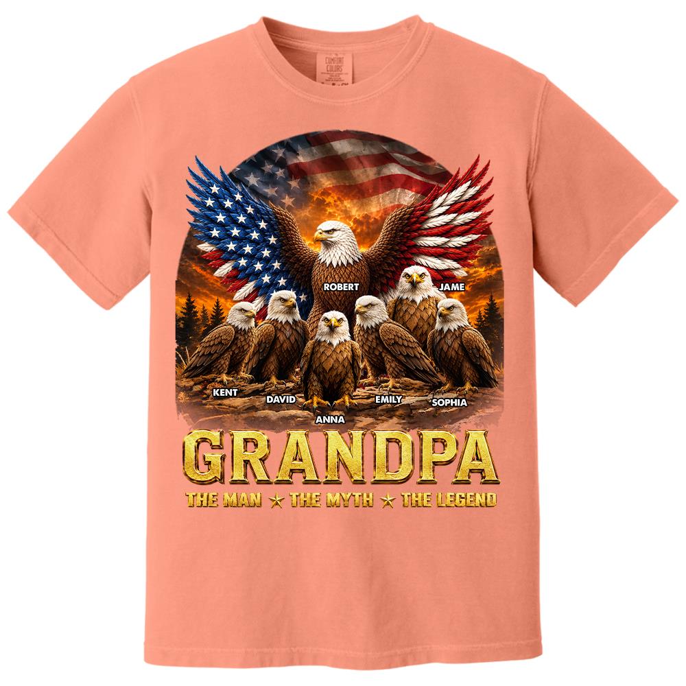 Grandpa Eagle - Personalized Shirt For Grandpa & Dad Vintage Shirt NA04 Hv01 Vrs2
